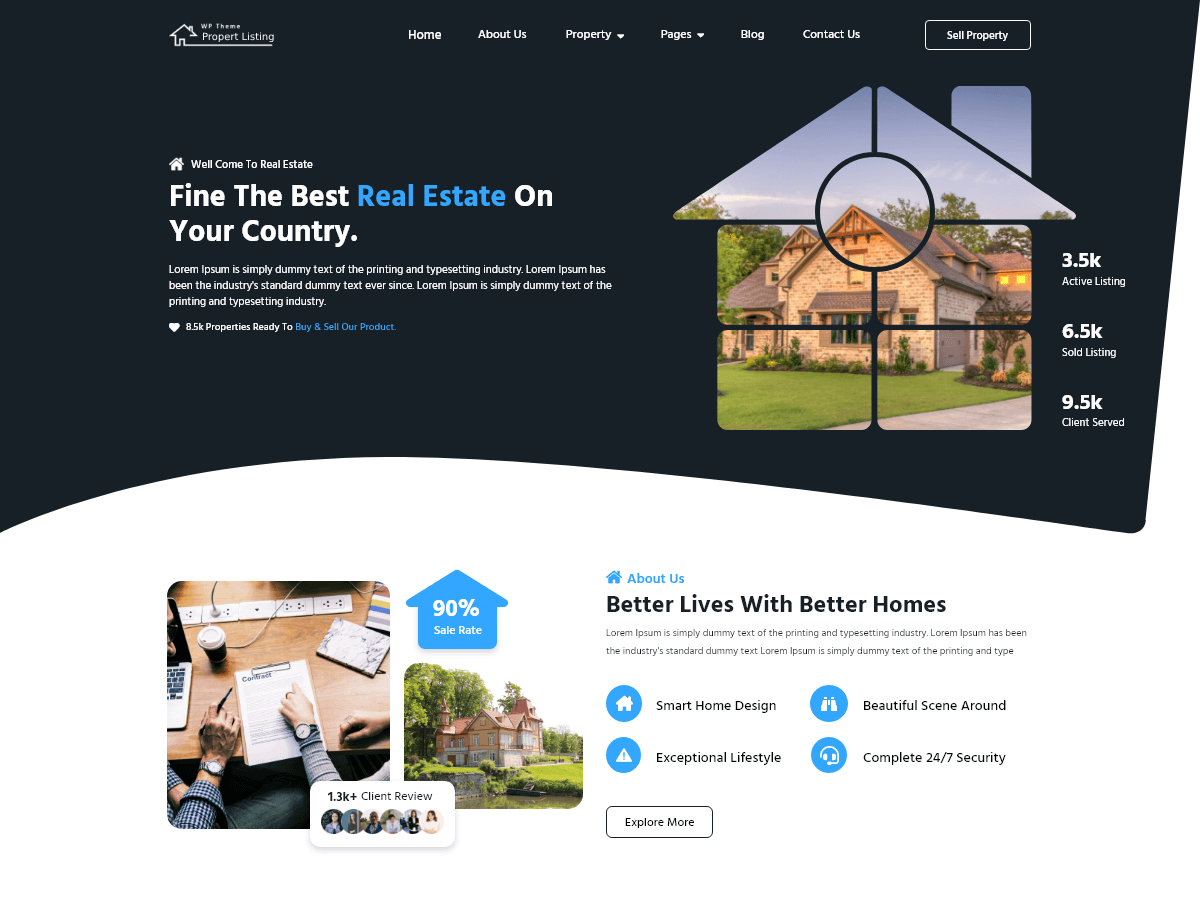 Property Listing Elementor theme screenshot