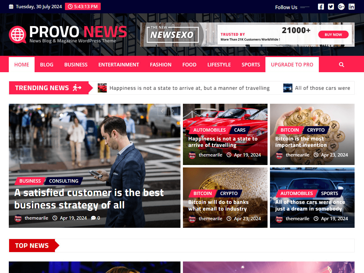 Provo News theme screenshot
