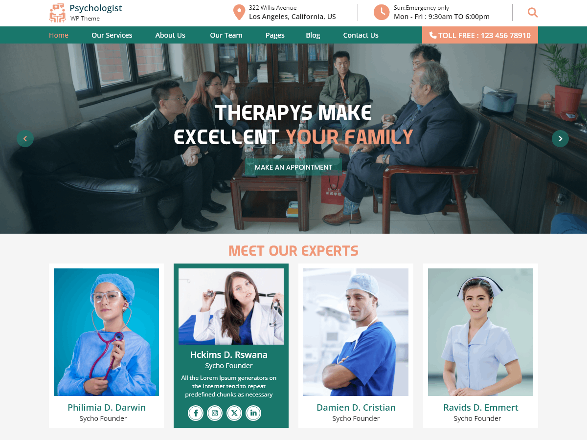 Psychologist Counselor theme screenshot