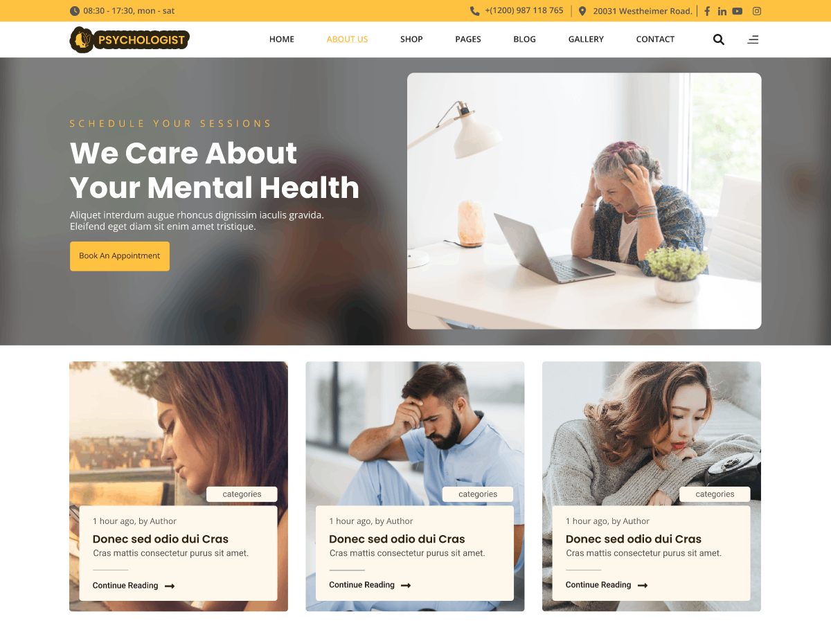 Psychologist Therapy theme screenshot