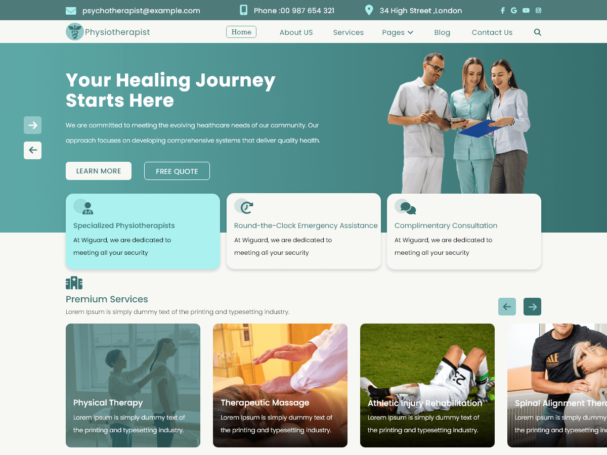 Psychotherapy theme screenshot