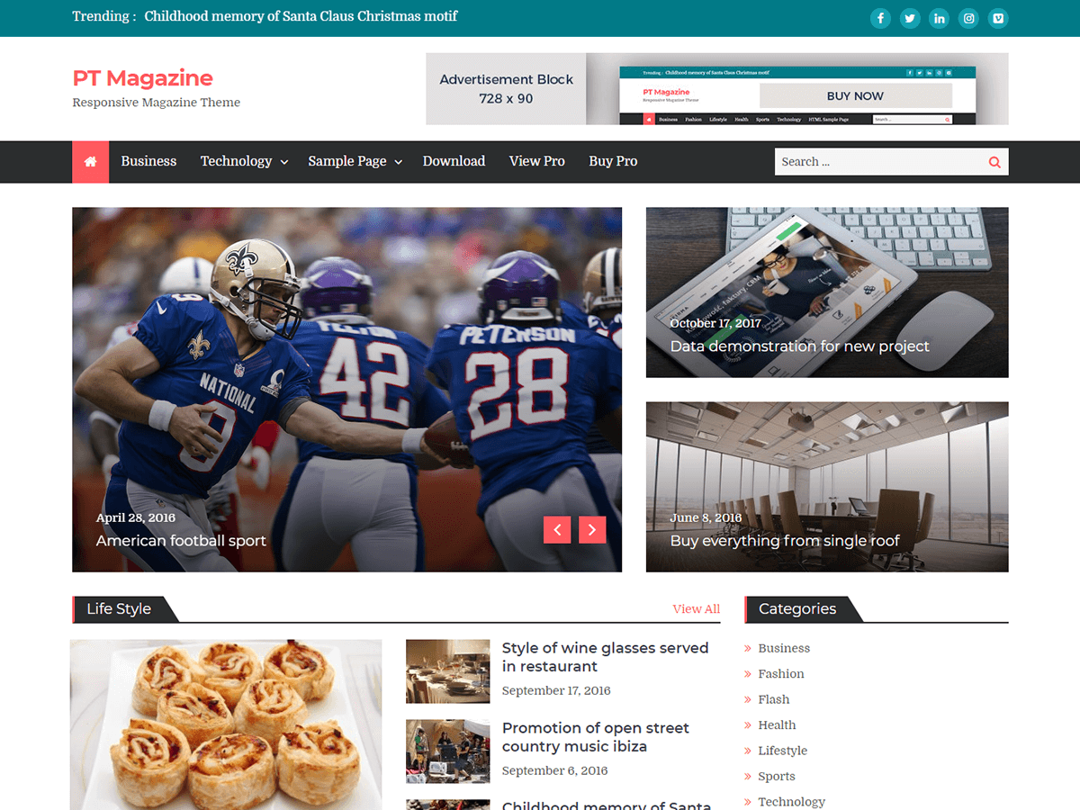 PT Magazine theme screenshot