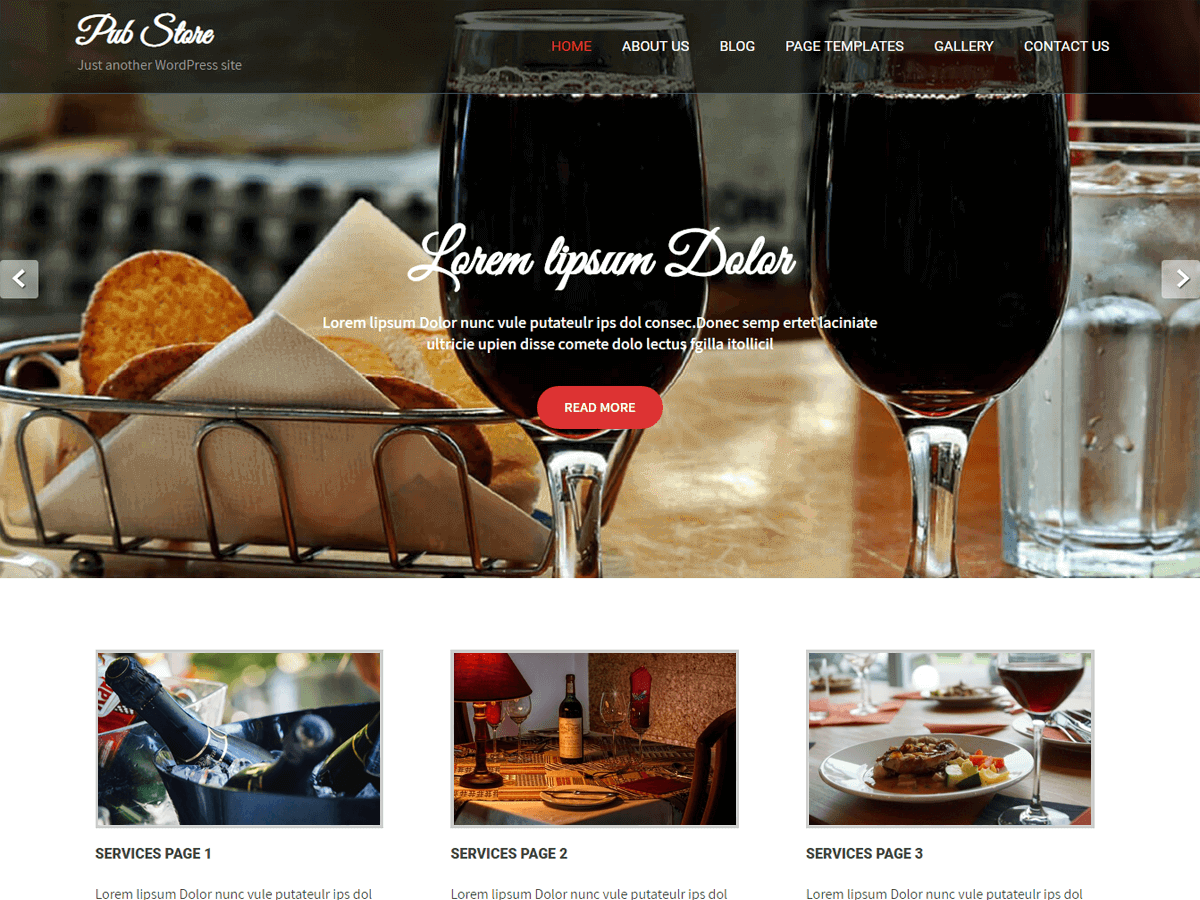 Pub Store theme screenshot