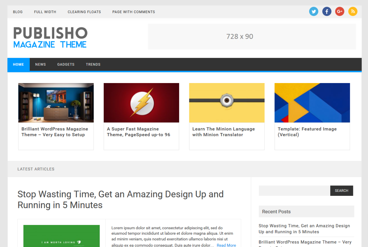 Publisho theme screenshot