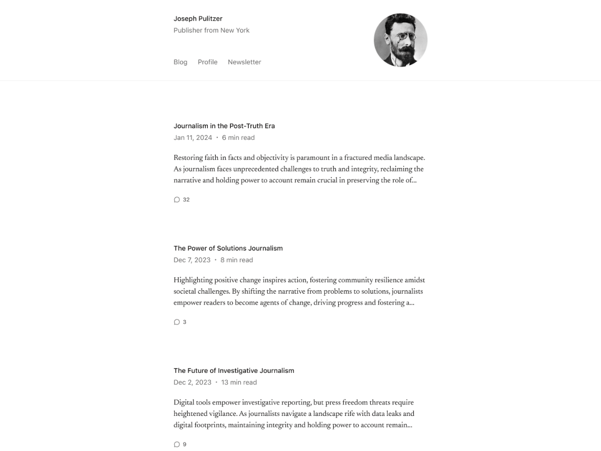 Pulitzer theme screenshot