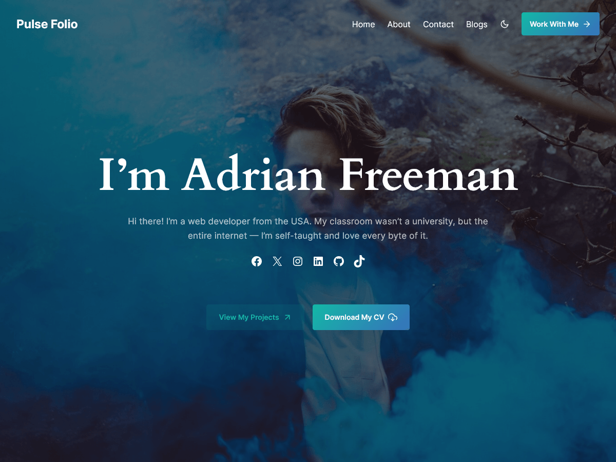 Pulse Folio theme screenshot