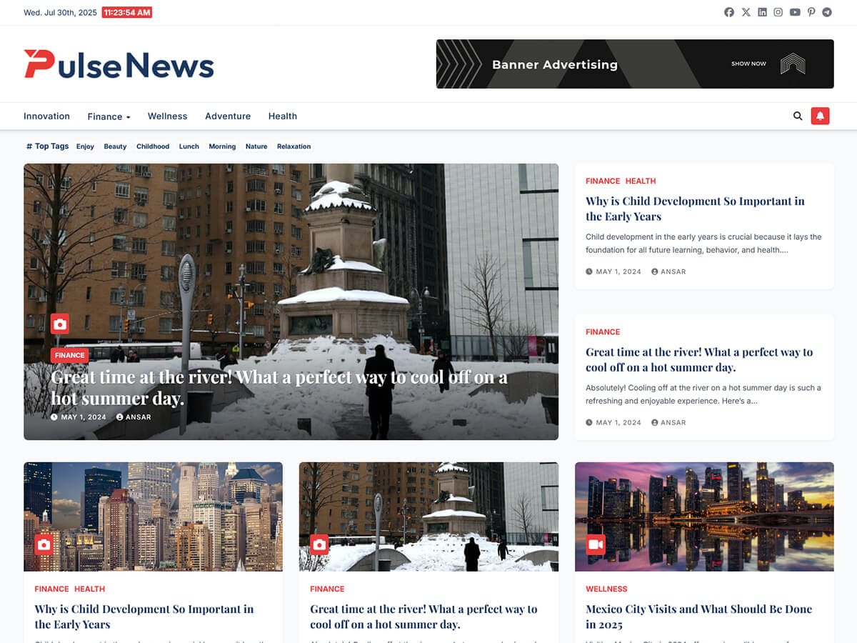 Pulse News theme screenshot