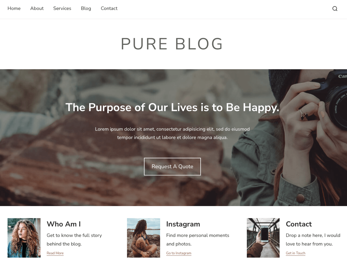 Pure Blog theme screenshot