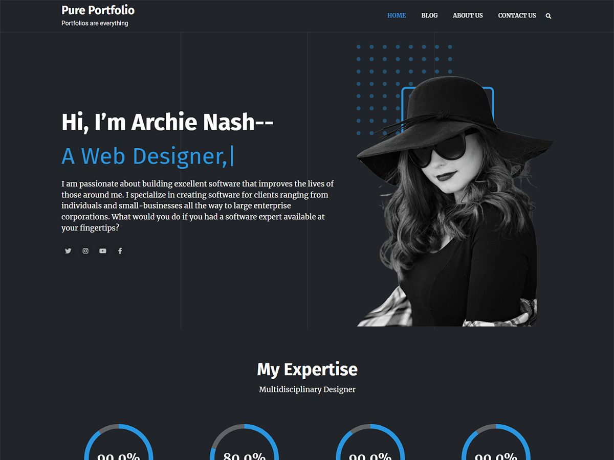 Pure Portfolio theme screenshot