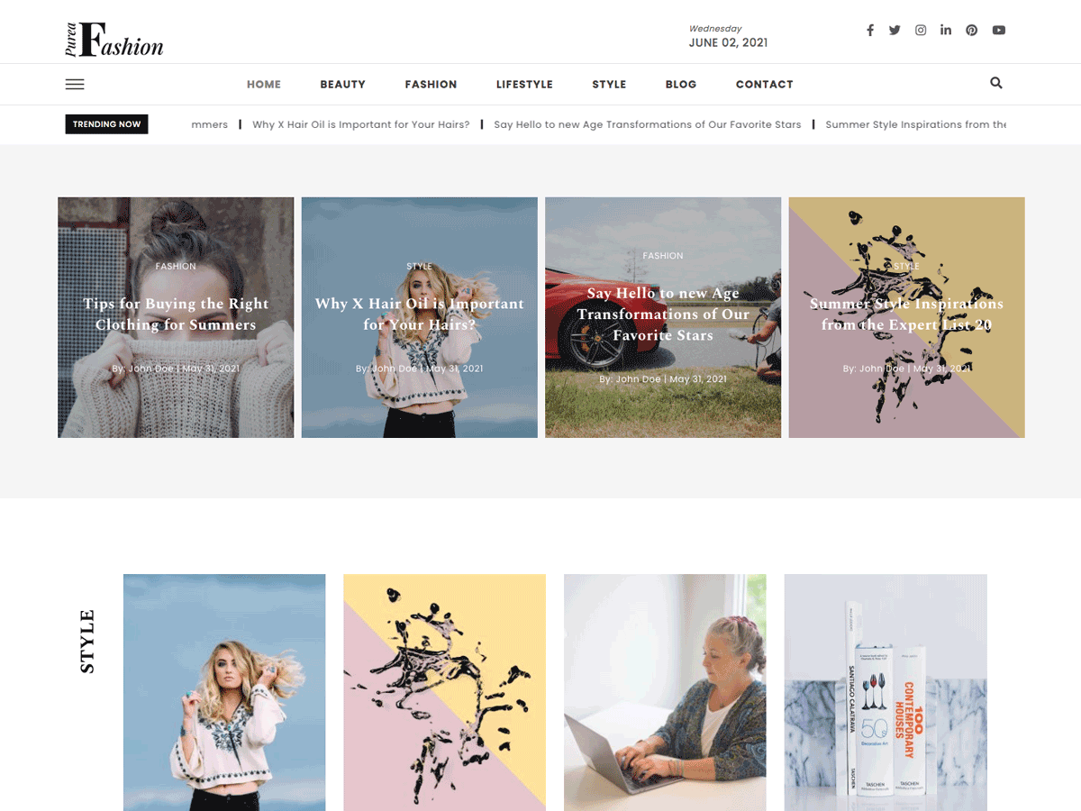 Purea Fashion theme screenshot