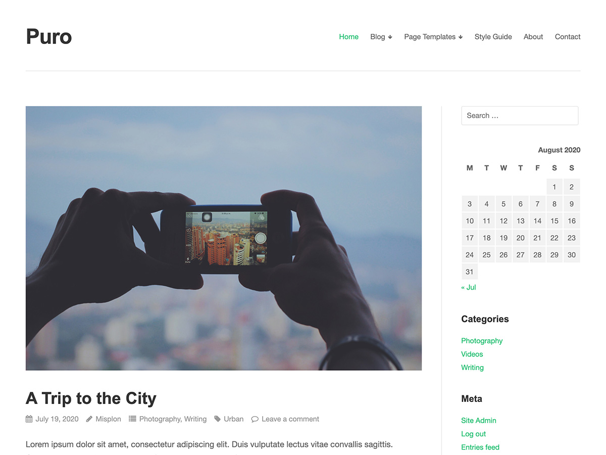 Puro theme screenshot