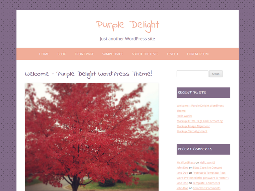Purple Delight theme screenshot