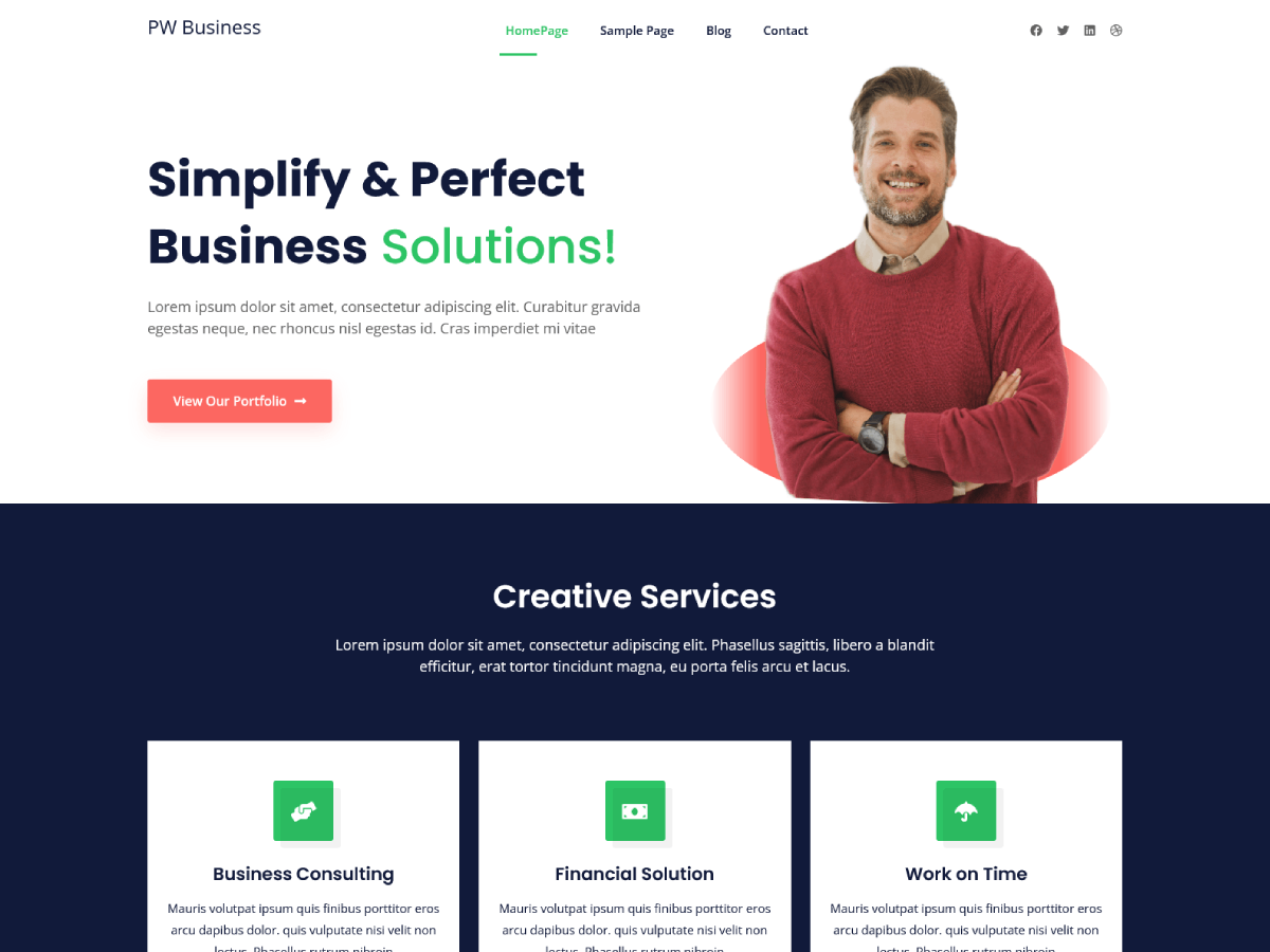 PW Business theme screenshot