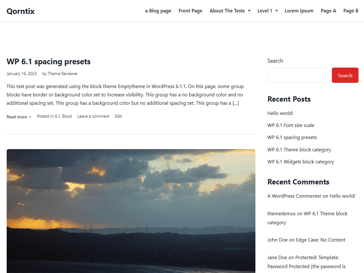 Qorntix theme screenshot
