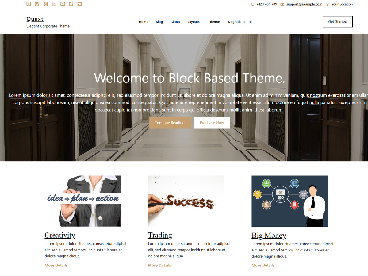 Quext theme screenshot