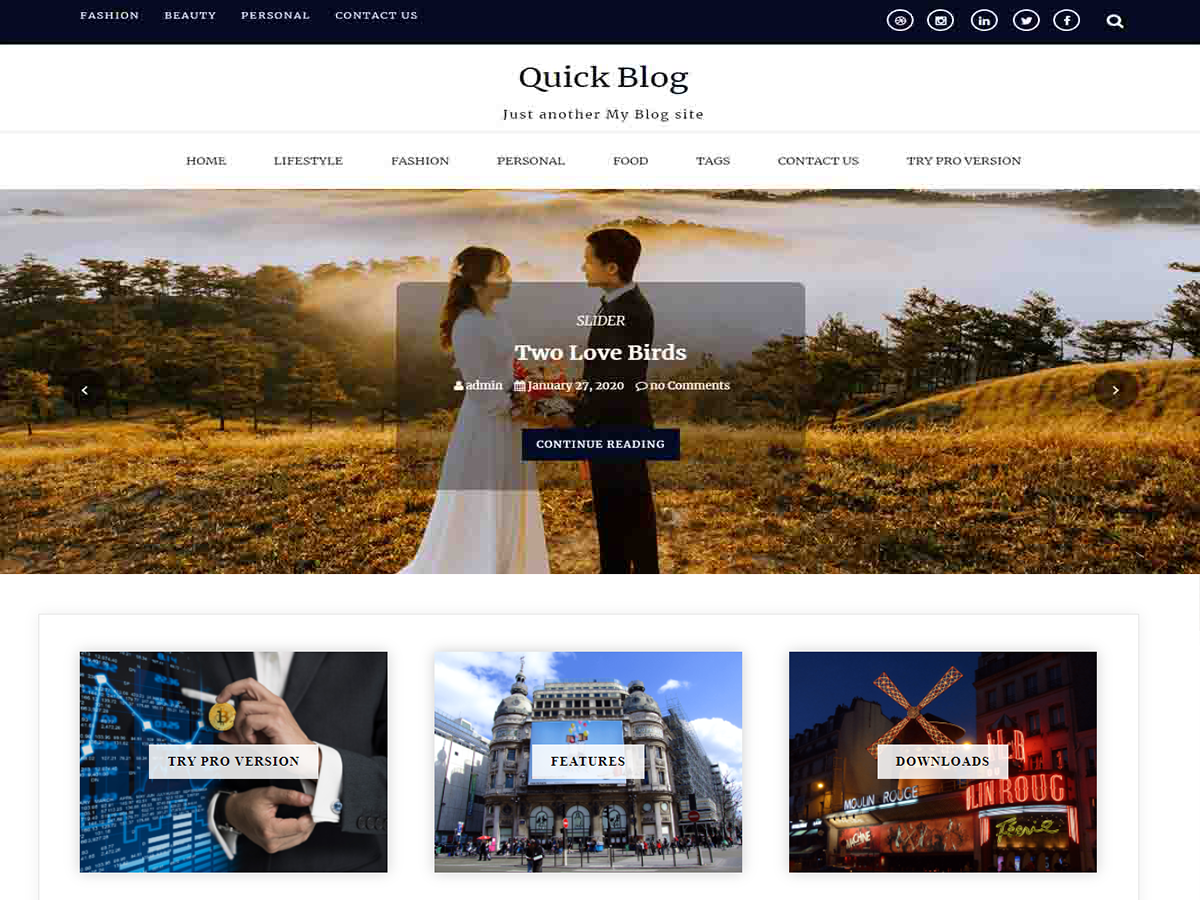 Quick Blog theme screenshot
