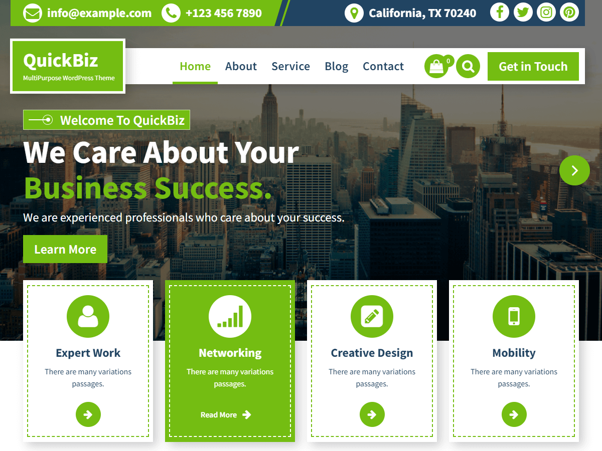 QuickBiz theme screenshot