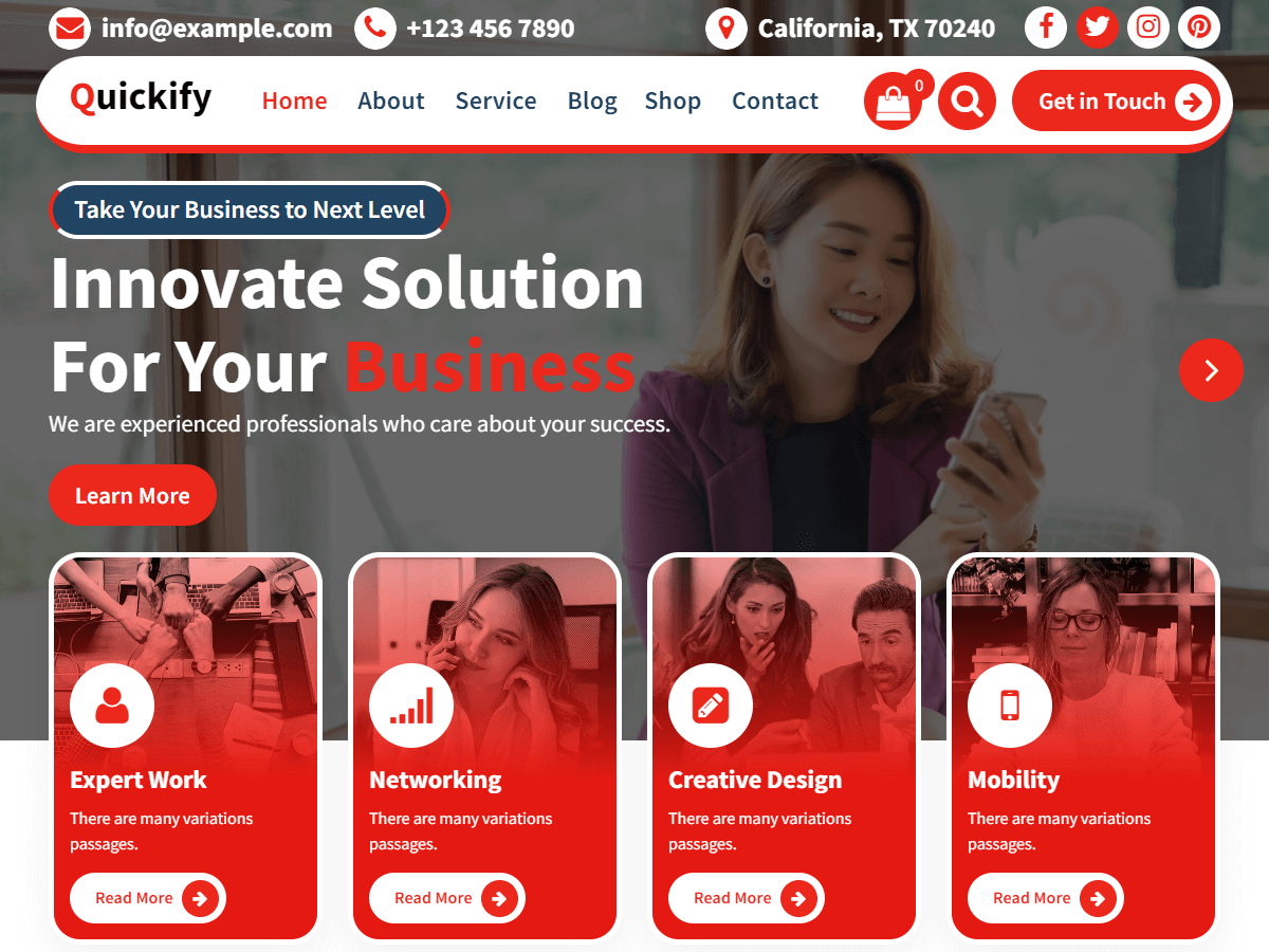 Quickify theme screenshot
