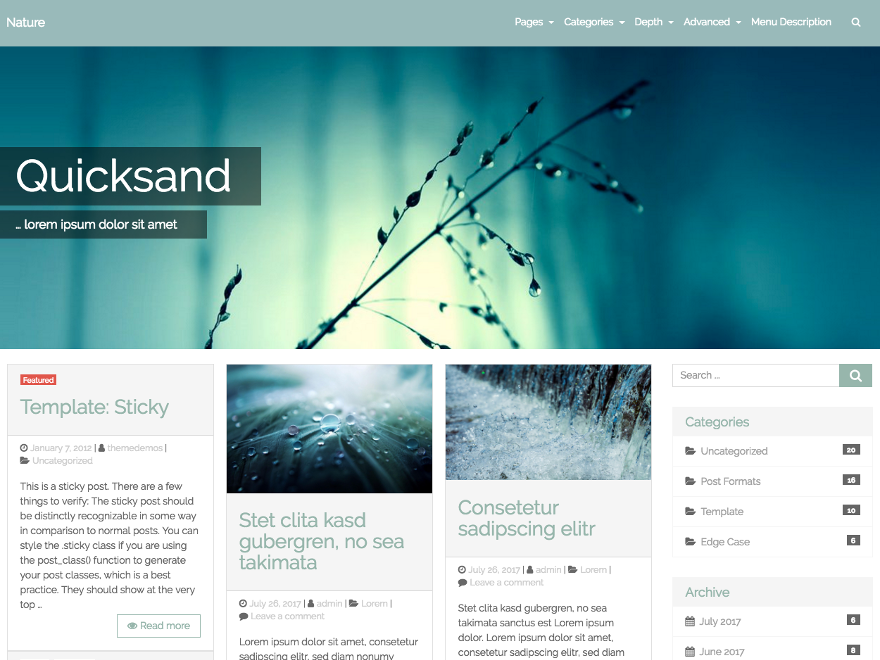 Quicksand theme screenshot