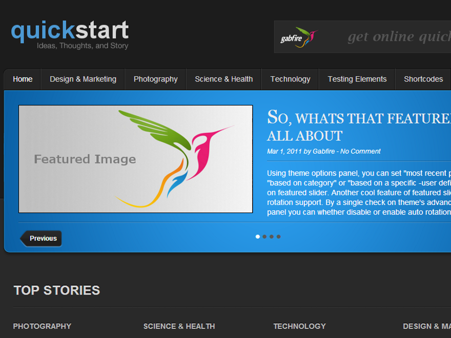 quickstart theme screenshot