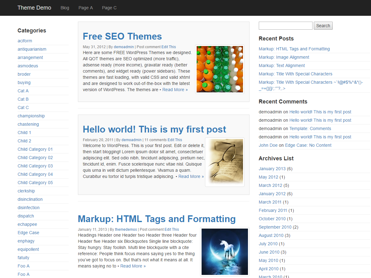 QuickStrap theme screenshot