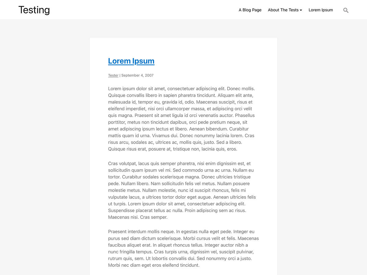 Quiet theme screenshot