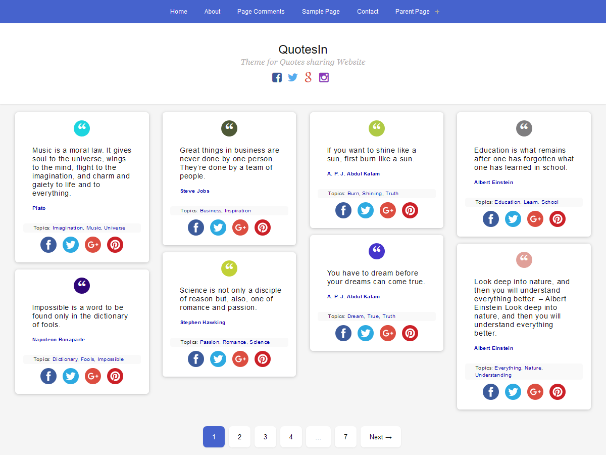 QuotesIn theme screenshot