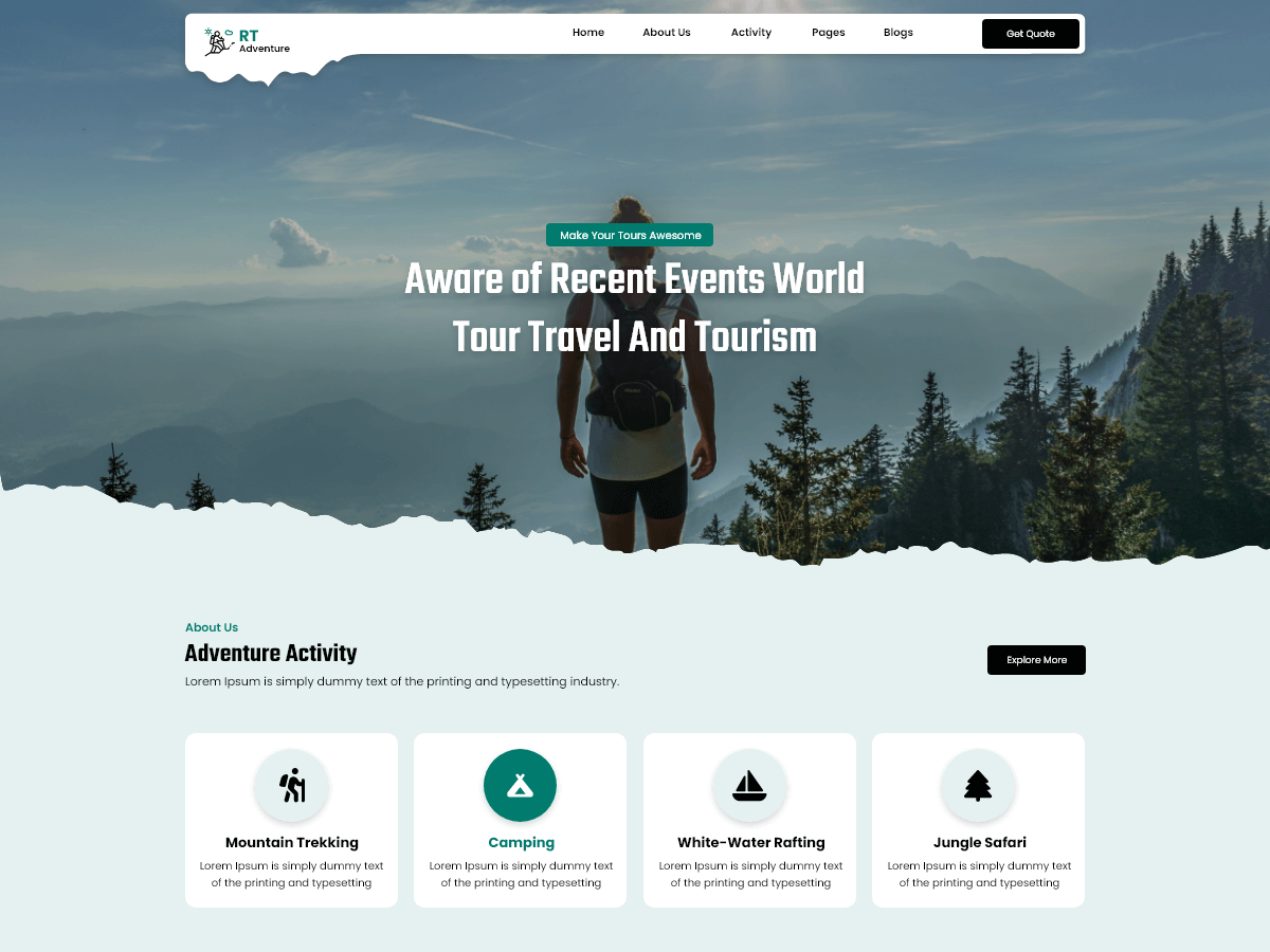 Radiant Adventure Tour theme screenshot