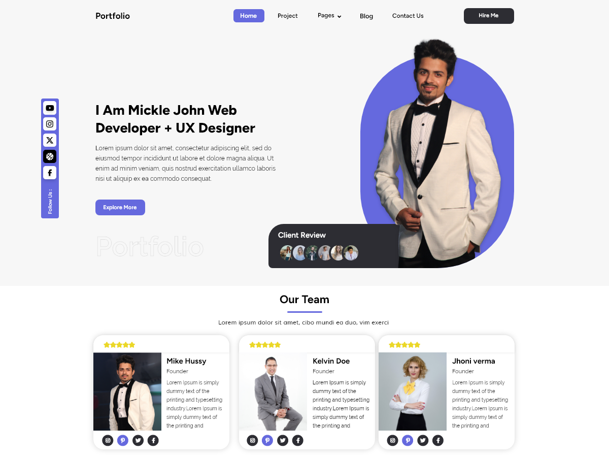 Radiant Portfolio theme screenshot