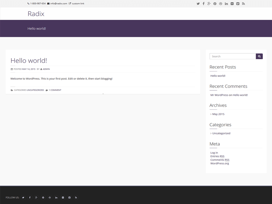 Radix theme screenshot