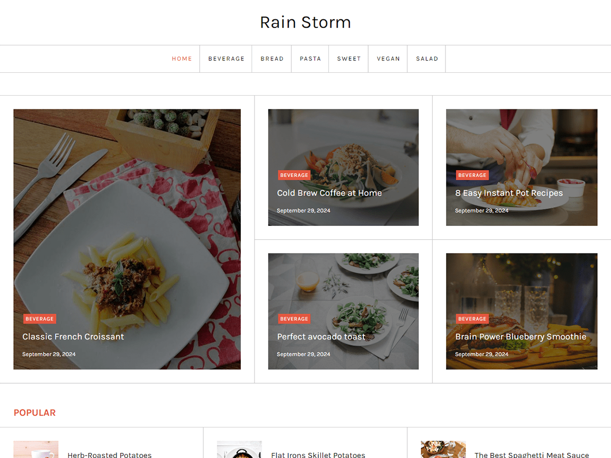 Rain Storm theme screenshot