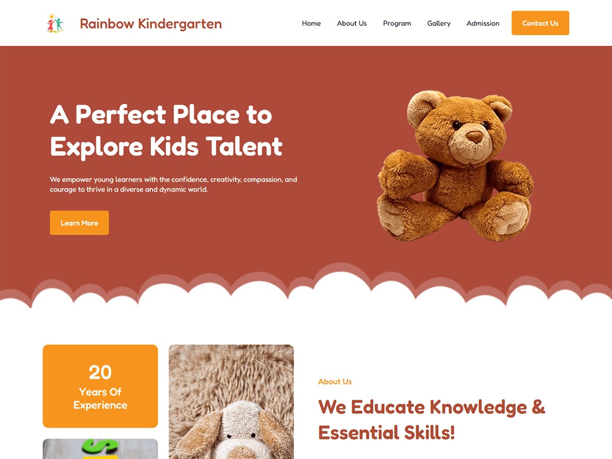 Rainbow Kindergarten theme screenshot