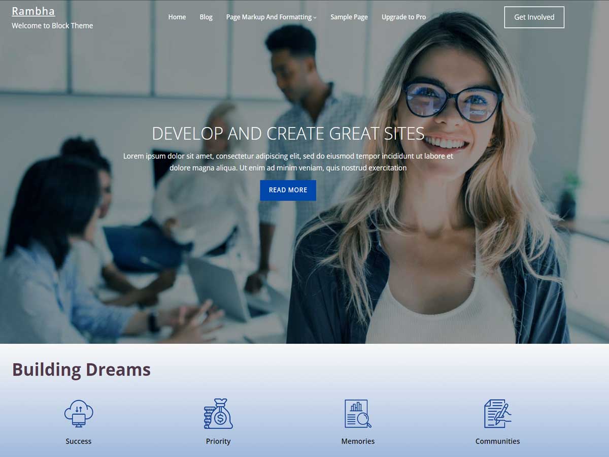 Rambha theme screenshot