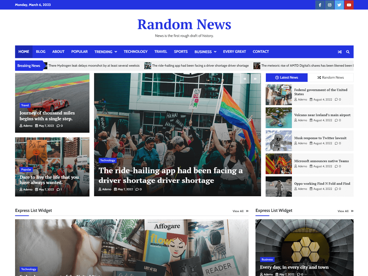 Random News theme screenshot