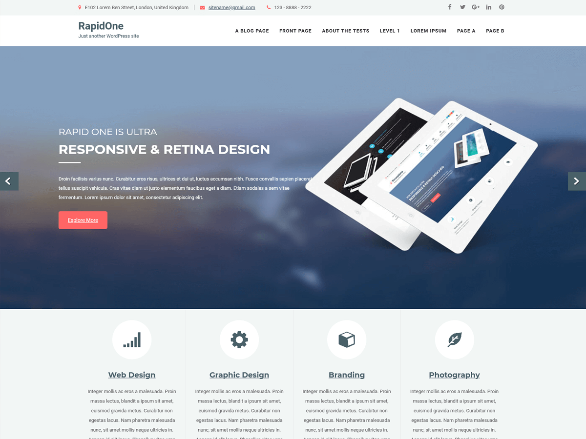 RapidOne Lite theme screenshot