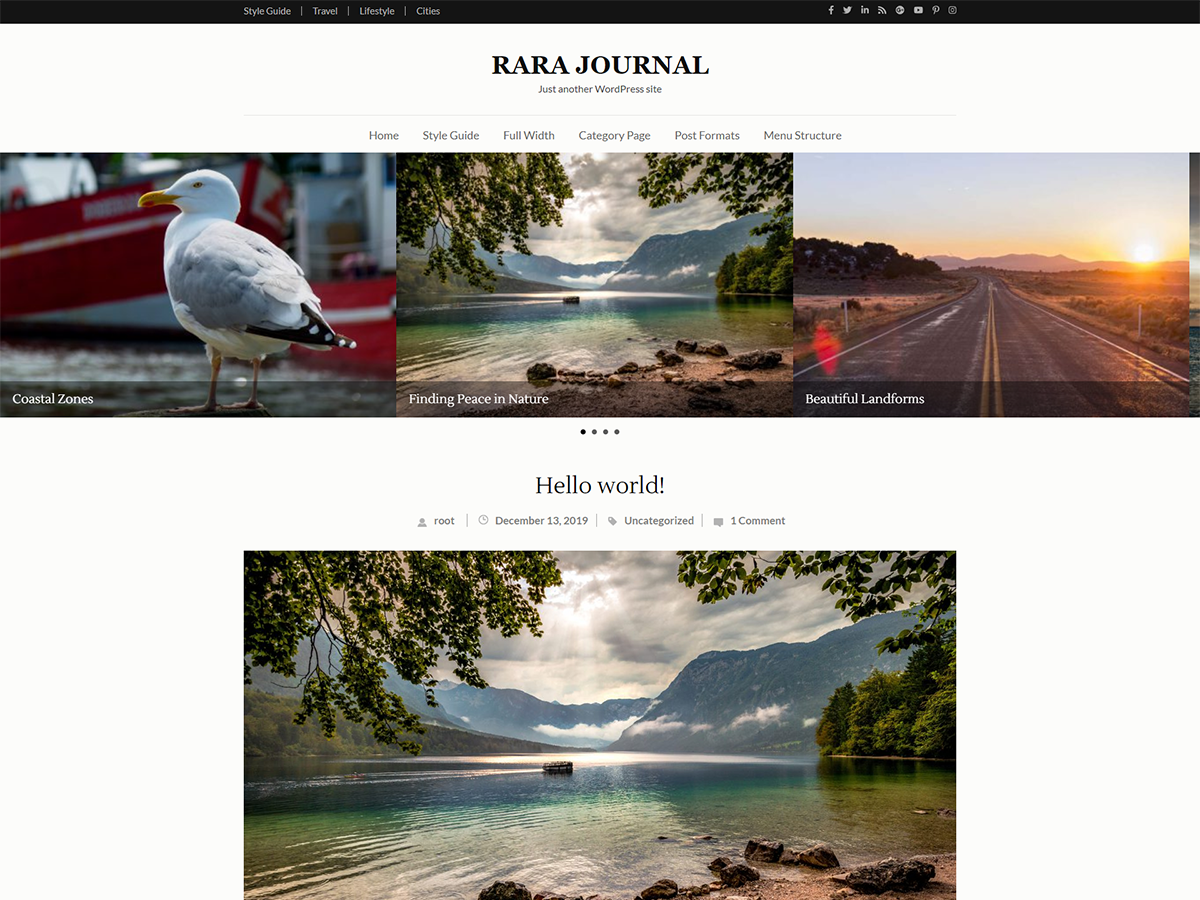 Rara Journal theme screenshot