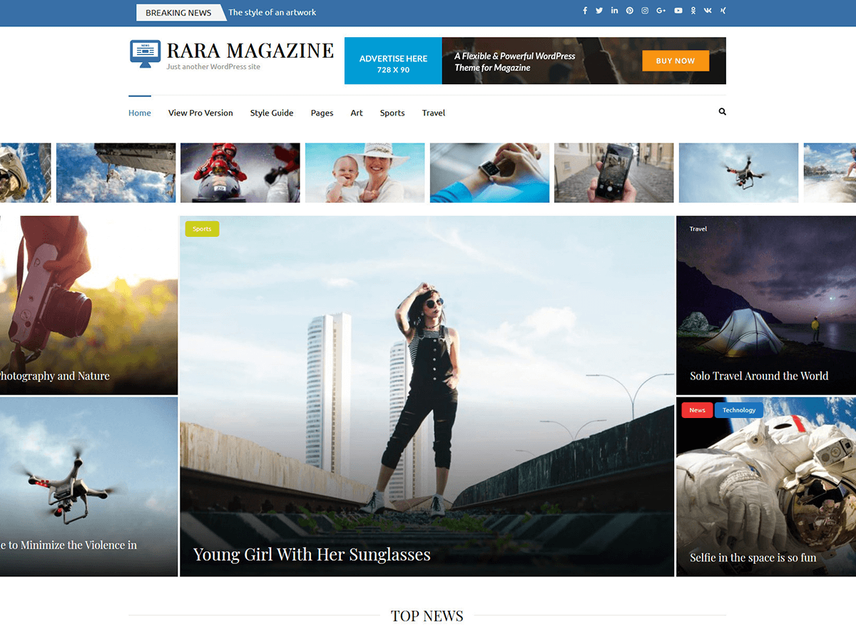 Rara Magazine theme screenshot