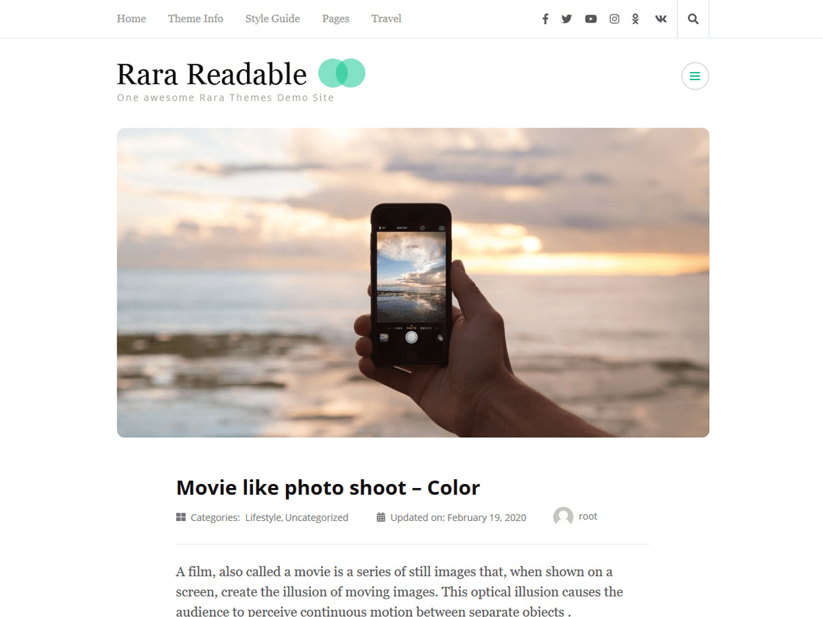Rara Readable theme screenshot