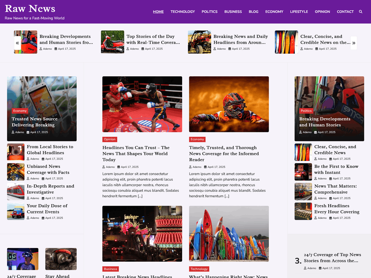 Raw News theme screenshot