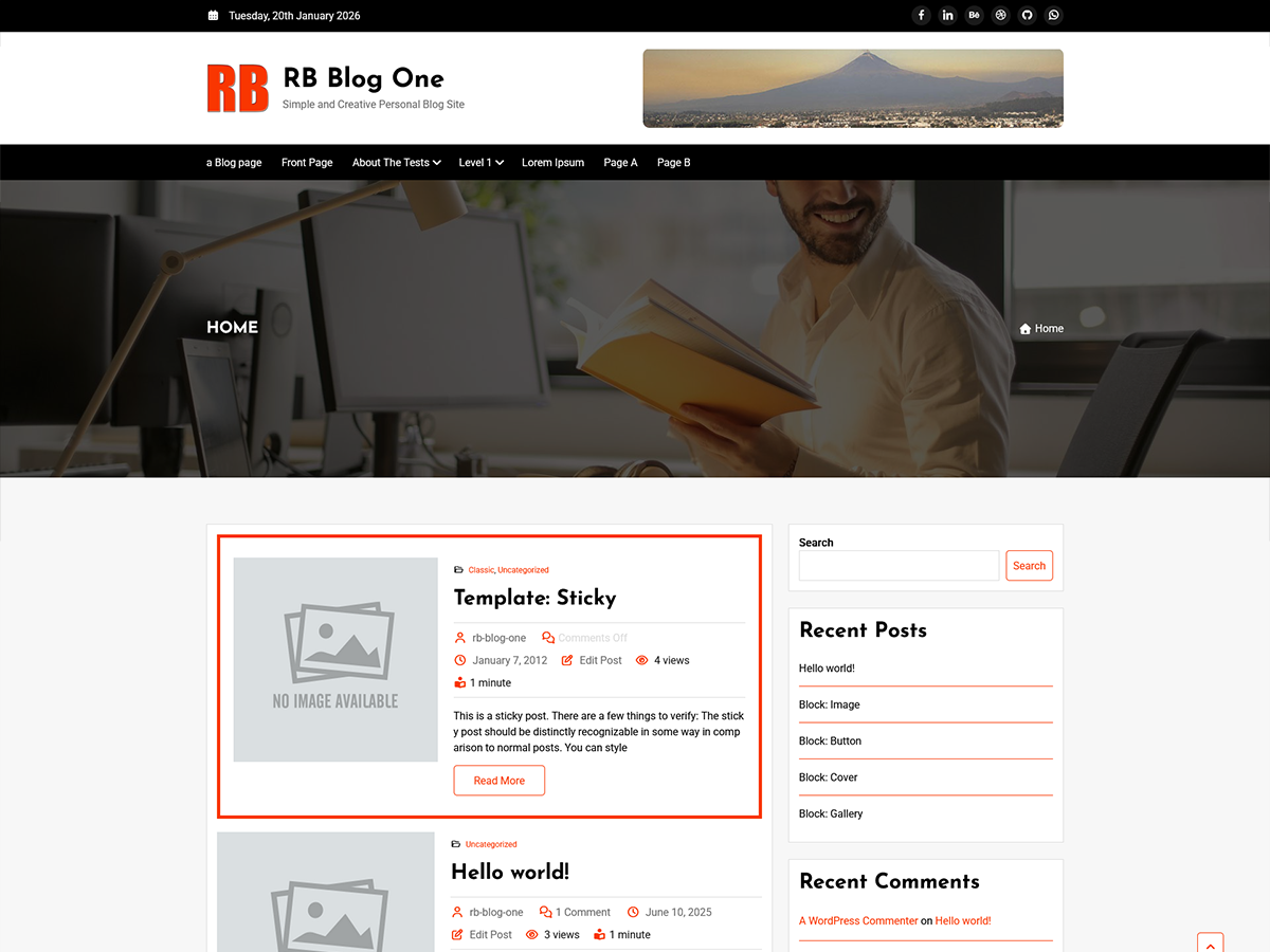 RB Blog One theme screenshot