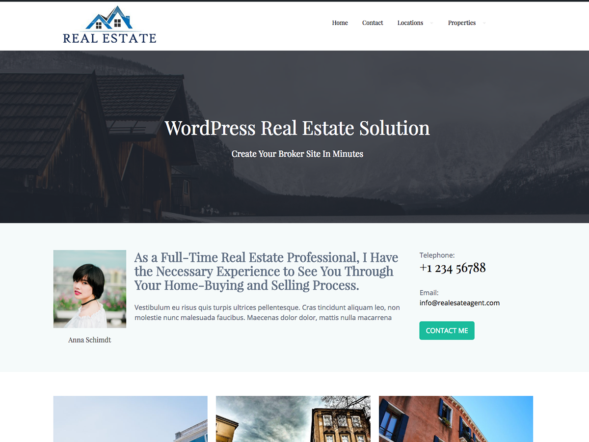 real estate agent theme screenshot