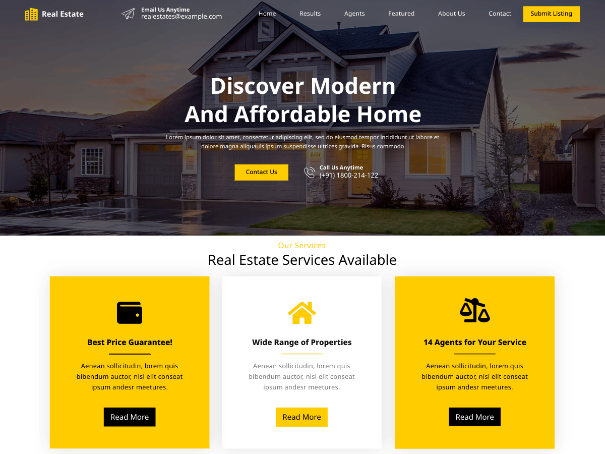 Real Estate Builder theme screenshot