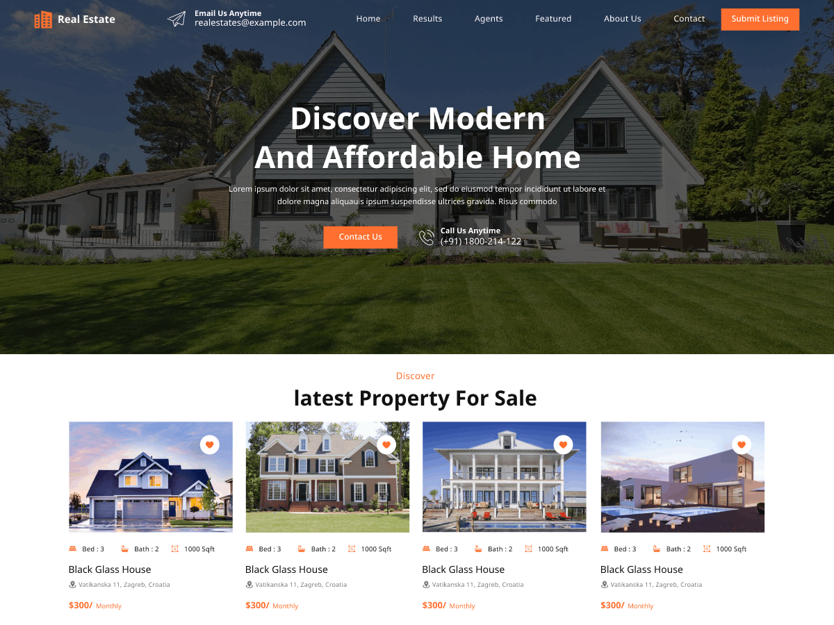 Real Estate Management theme screenshot