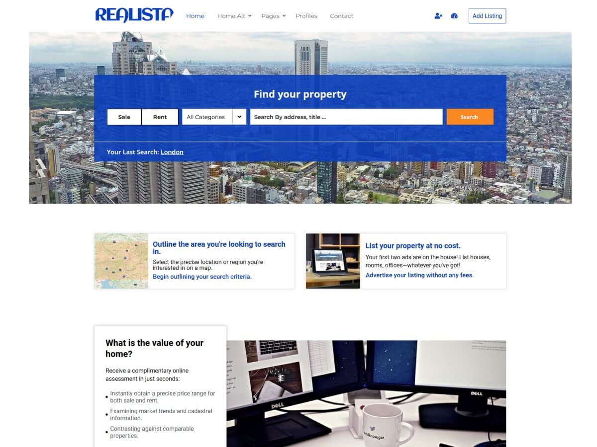 Real Estate Realista theme screenshot