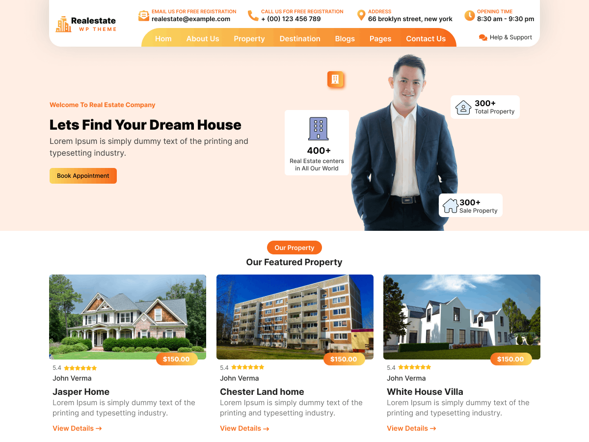 Real Estate Valuation theme screenshot