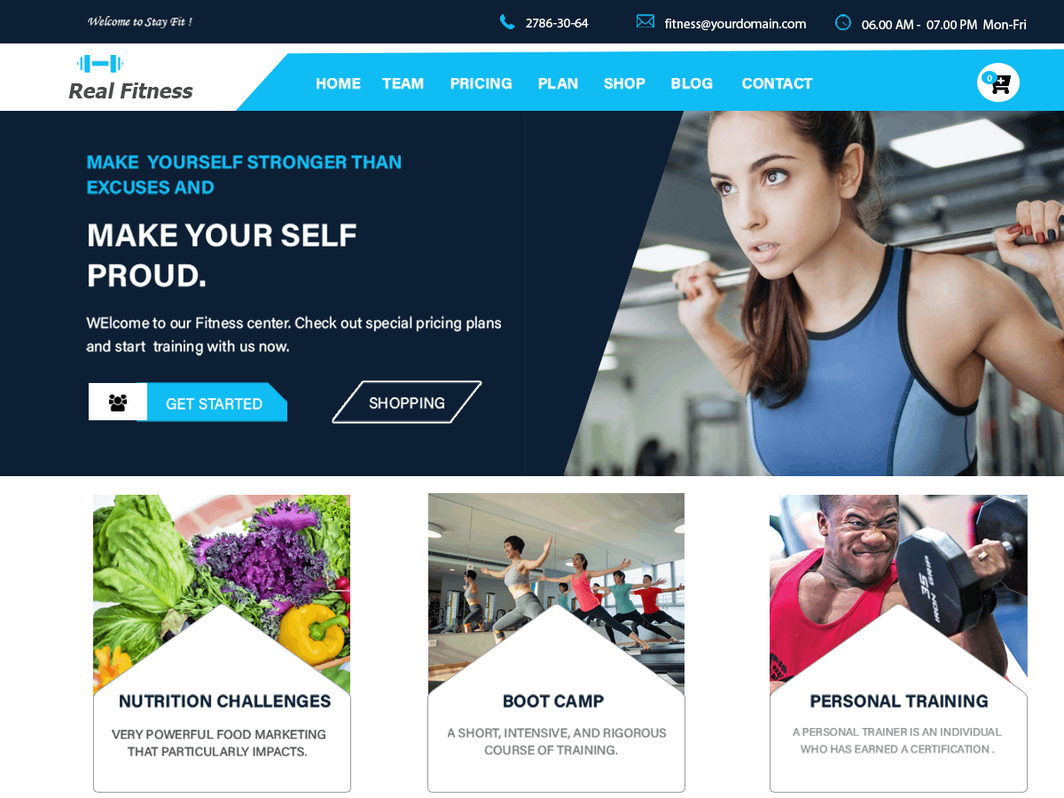 Real Fitness theme screenshot