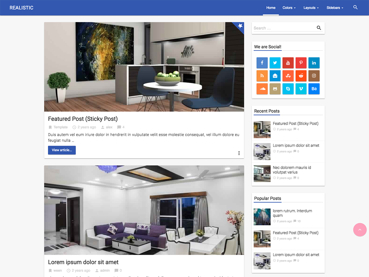 Realistic theme screenshot