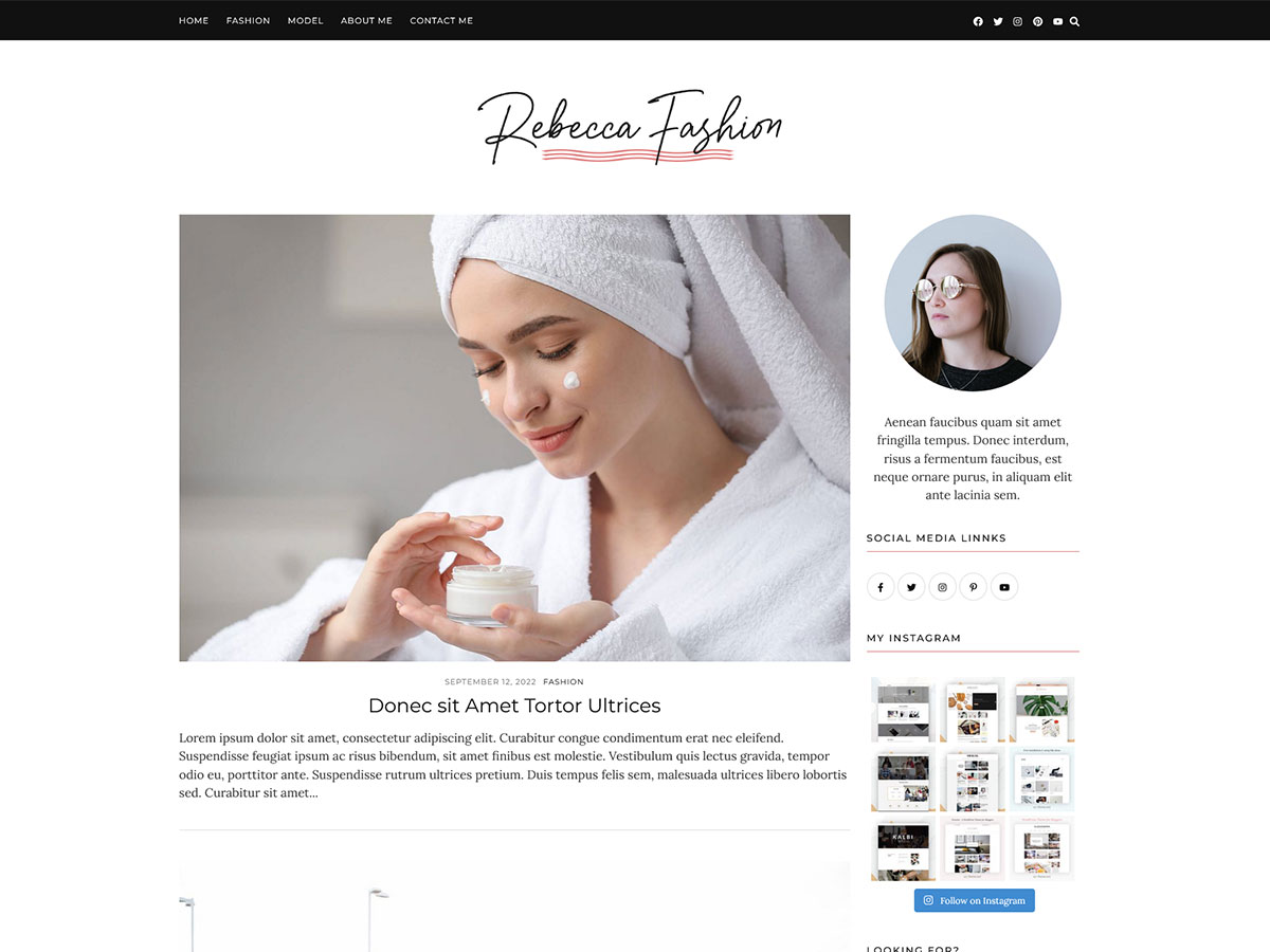 RebeccaFashion theme screenshot