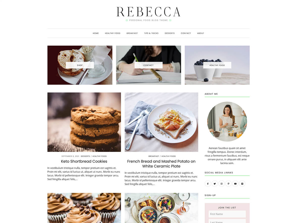 RebeccaFood theme screenshot