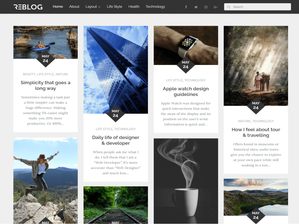 Reblog theme screenshot